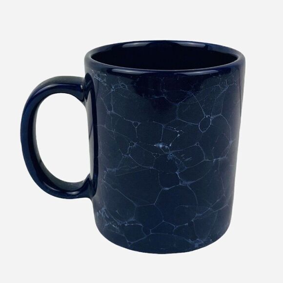 Vintage Linyi Momma Coffee Mug Pewter Metal Plaque Blue Marble Look Gift Mom - Picture 4 of 8